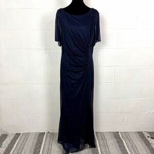 Ignite Evenings Formal Dress Blue Shimmer Sequins Gala Mother of Bride/Groom 16P